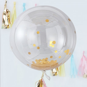 Conj. 3 Balões 92cm Confetis Dourados
